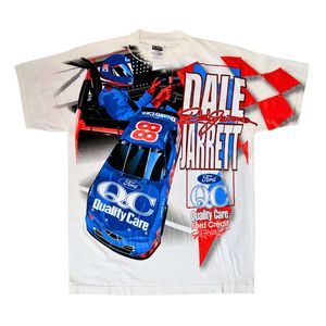 Vintage NASCAR Dale Jarrett #88 All Over Print AOP T-Shirt [L] 1998 Ford QC 90s